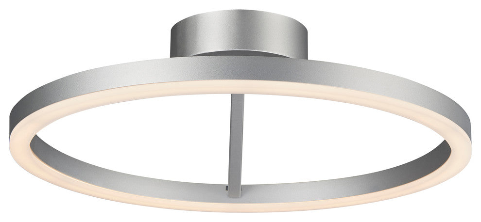 Zuben Circular ETL Certified Integrated LED Ceiling Light, Silver, 20"