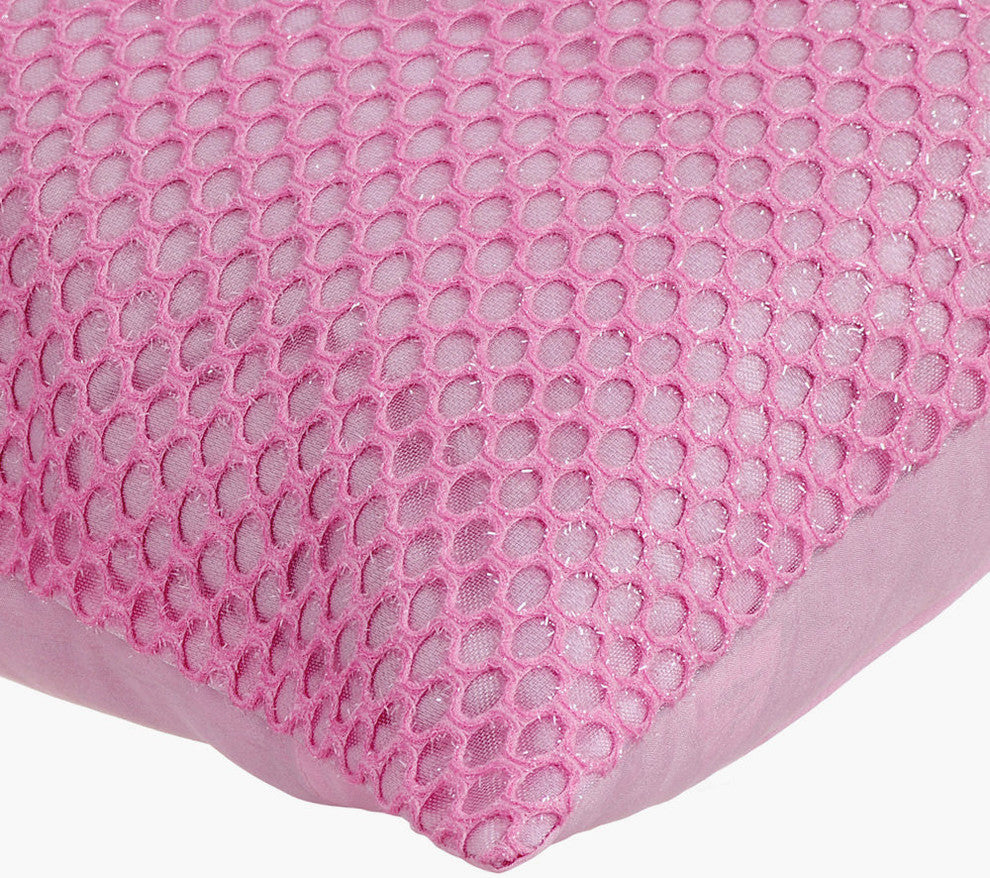 Pink Decorative Pillow Covers 22"x22" Silk, Pink Beehive