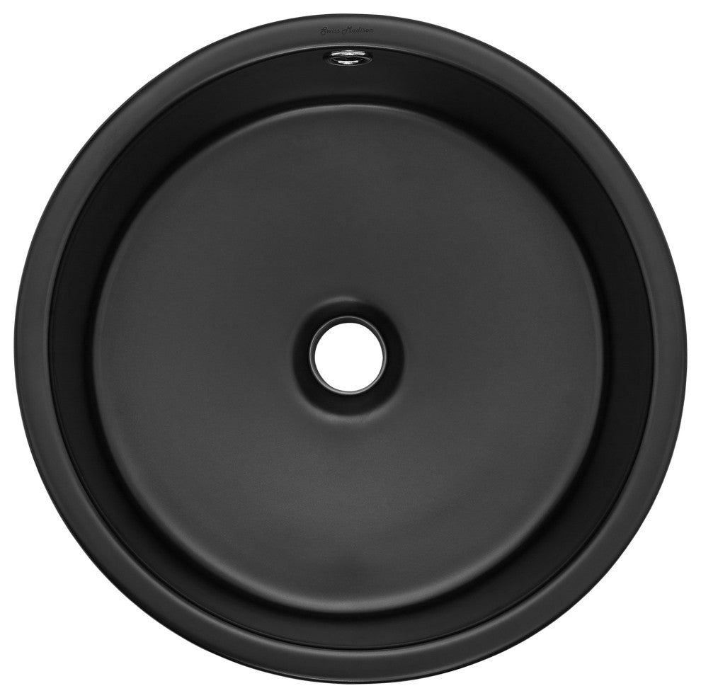 Monaco Round Vessel Sink, Matte Black
