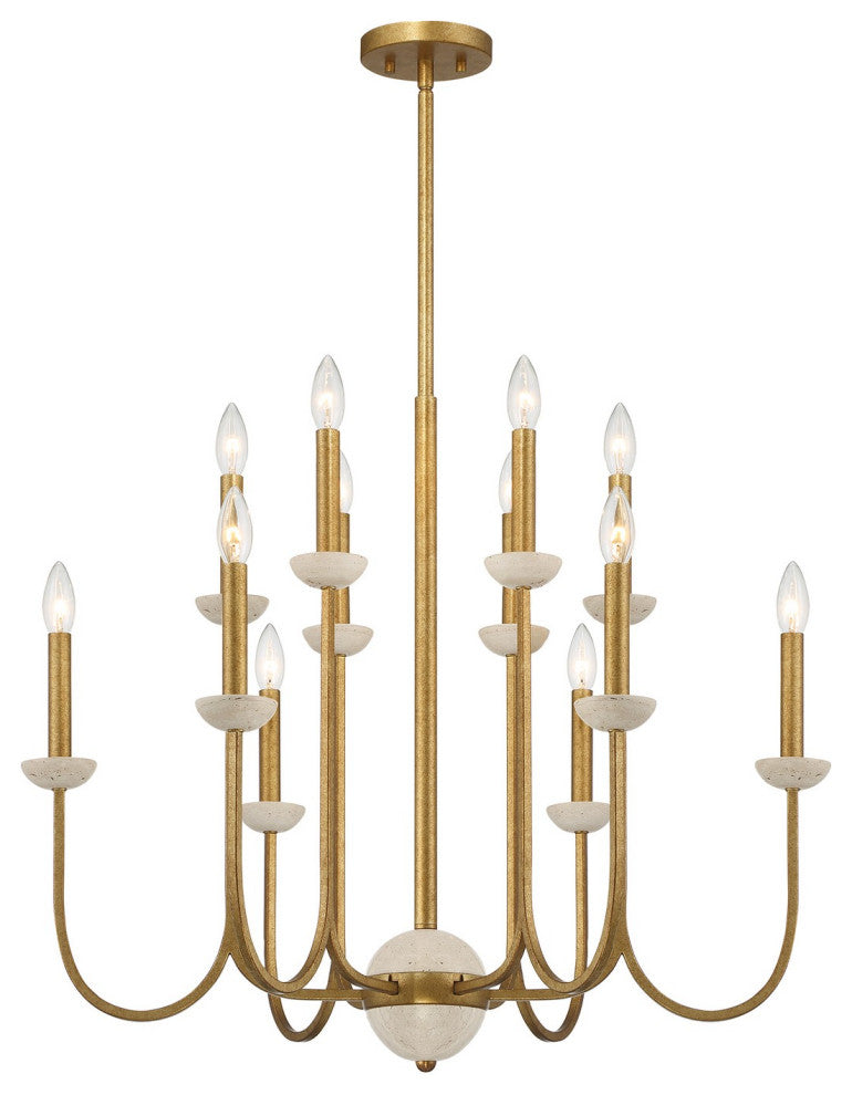 Oakhurst 12-Light Chandelier, Antique Gold