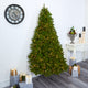 7' Cambridge Spruce Flat Back Faux Xmas Tree W/500 White, Multifunction Lights