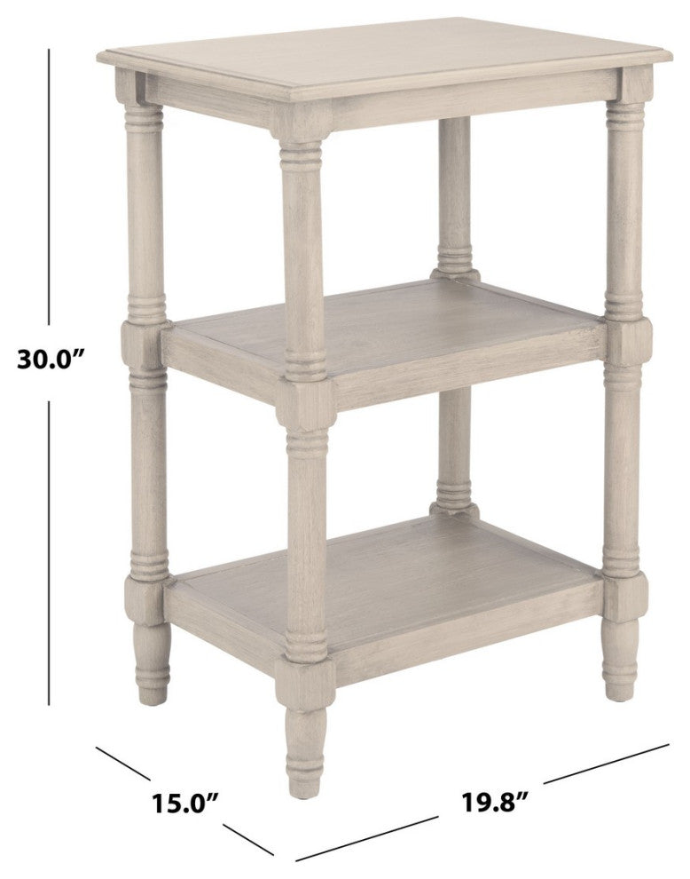Safavieh Cassie 3 Shelf Accent Table, Greige