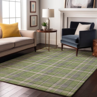 Premium Machine Washable Mayfield AMF563 Green 9' x 12' Rug