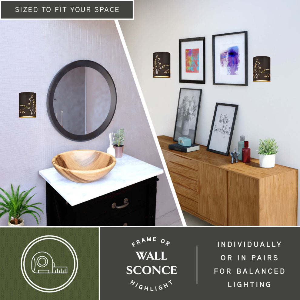 Katmai 2-Light Wall Sconce, Noble Bronze & Inner Brass Gold