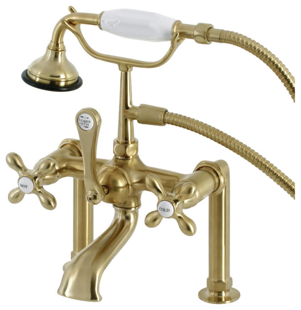 AE109T7 Deck Mount Clawfoot Tub Faucet, Brushed Brass