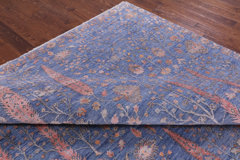 8' 11" X 11' 11" Persian Hand Knotted Ziegler Wool and Silk Rug Q6270