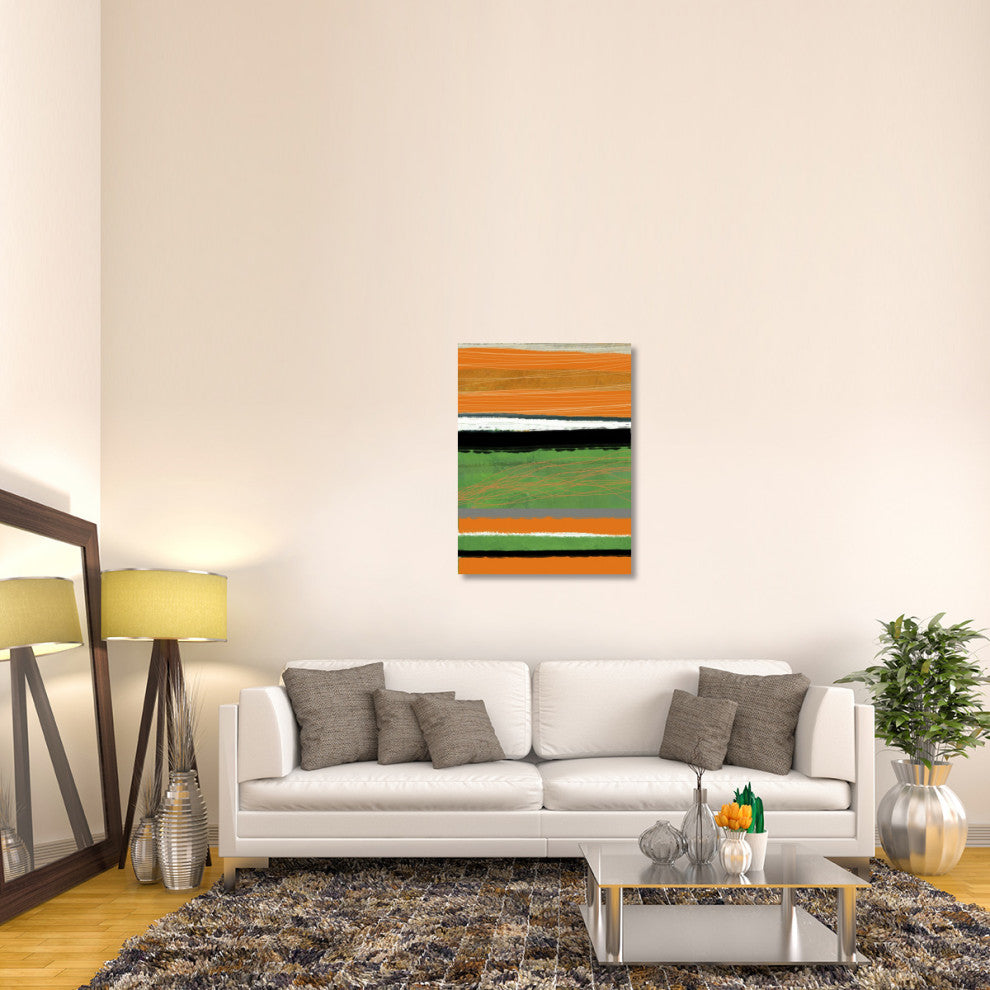 "Orange And Green Abstract 2" Fine Art Print