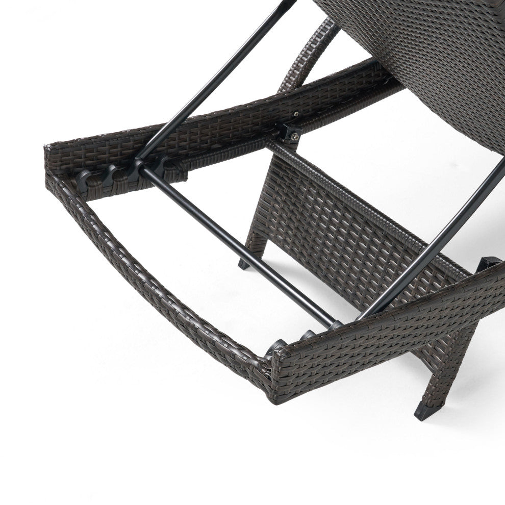 GDF Studio Olivia Outdoor Chaise Lounge Chair  With Off-White Cushion, Set of 2,