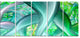 Green Fractal Exotic Plant Stems, Abstract Canvas Art Print, 60"x28", 5 Panels