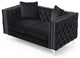 Paige Velvet Tufted Loveseat, Black