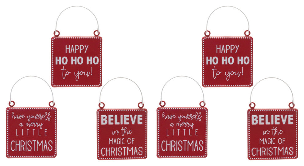 Holiday Sentiment Ornament, 6-Piece Set