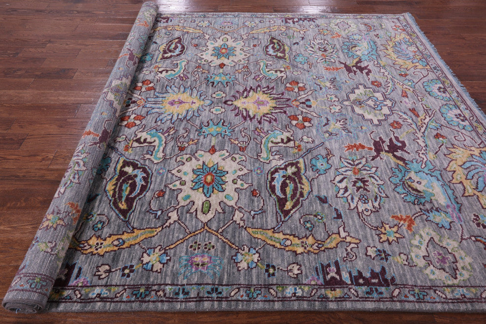 Turkish Oushak Handmade Wool Rug 8' 0" X 9' 10" - Q15686