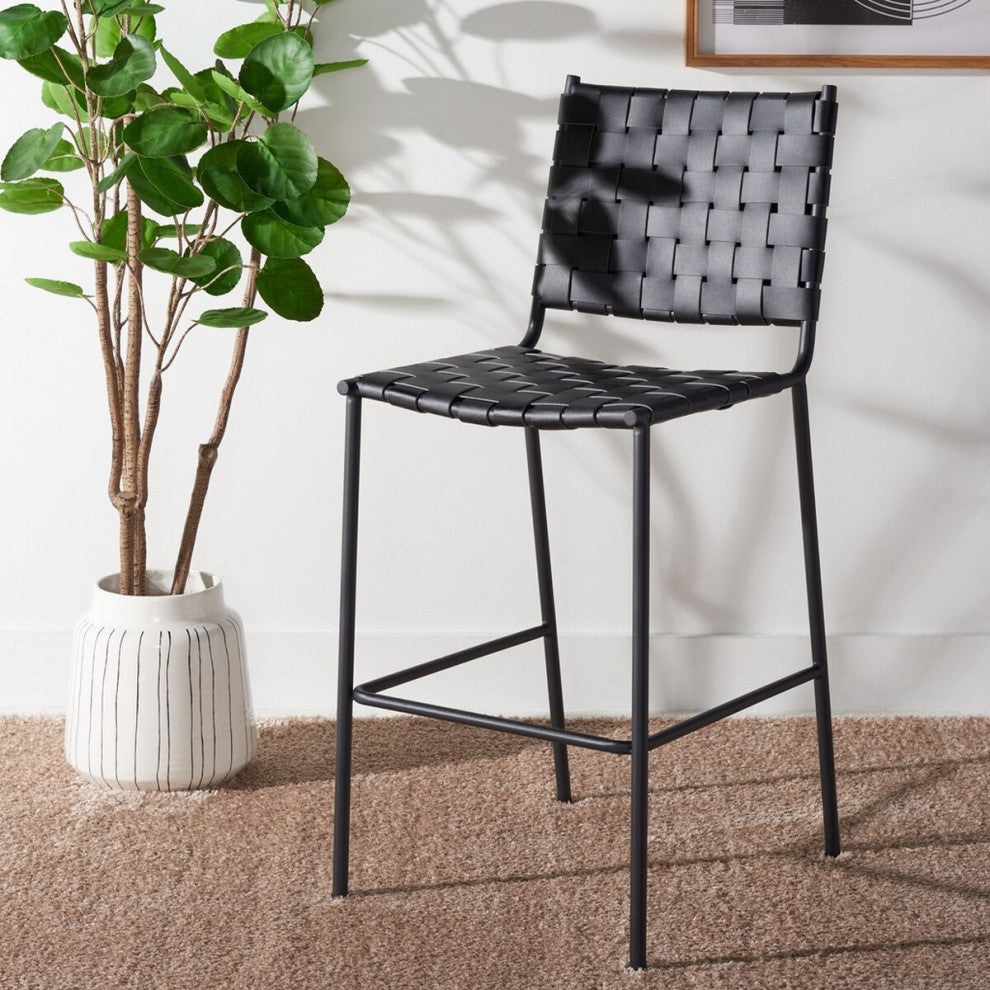 Safavieh Bahari Woven Counter Stool, Black