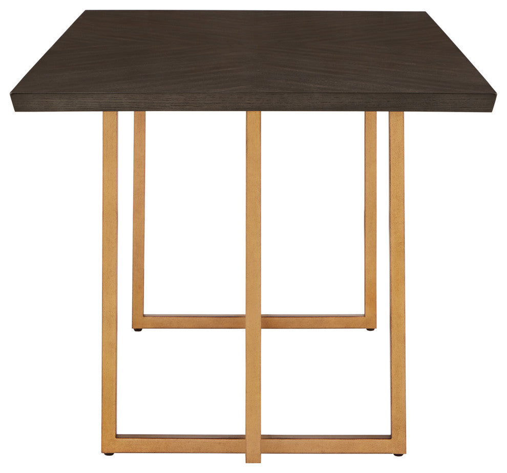 Chesher Gold Finish 68-inch Rectangular Dining Table