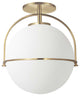 Paola Contemporary 1 Light Aged Brass White Metal Semi-Flush Mount