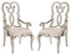 Benzara BM250211 Arm Chair, Open Scrolled Design Back, Set of 2, Champagne Gold