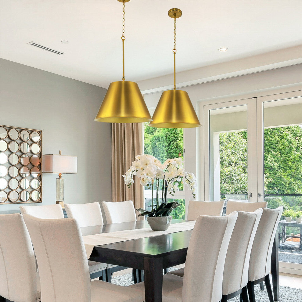 Kira Home Vida 18" Pendant Light, Metal Empire Shade, Adjustable Hanging Height