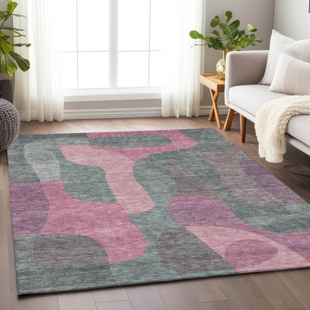Machine Washable Indoor/Outdoor Chantille ACN1867 Blush 2'6" x 3'10" Rug