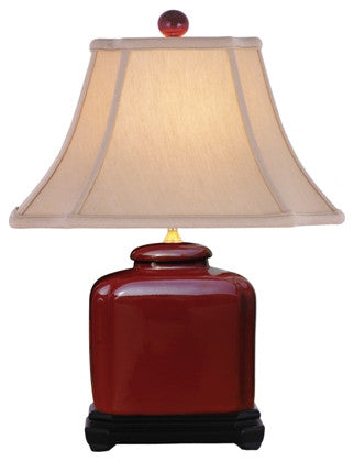 Beautiful Red Porcelain Jar Table Lamp, 19"