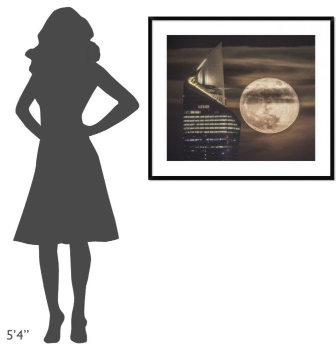 "Handling The Supermoon" Framed Digital Print by Faisal Alnomas, 38x33"