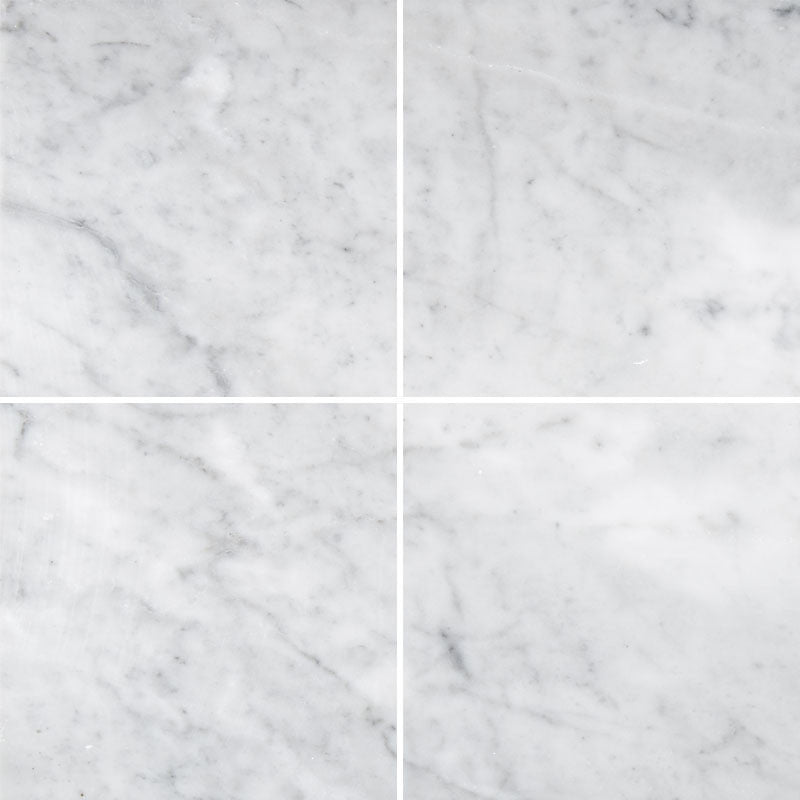 Carrara White 12x12 Honed Marble Tile, 120 Sq. Ft.