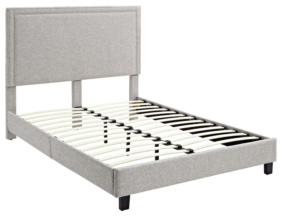 Picket House Emery Upholstered Queen Platform Bed, Gray