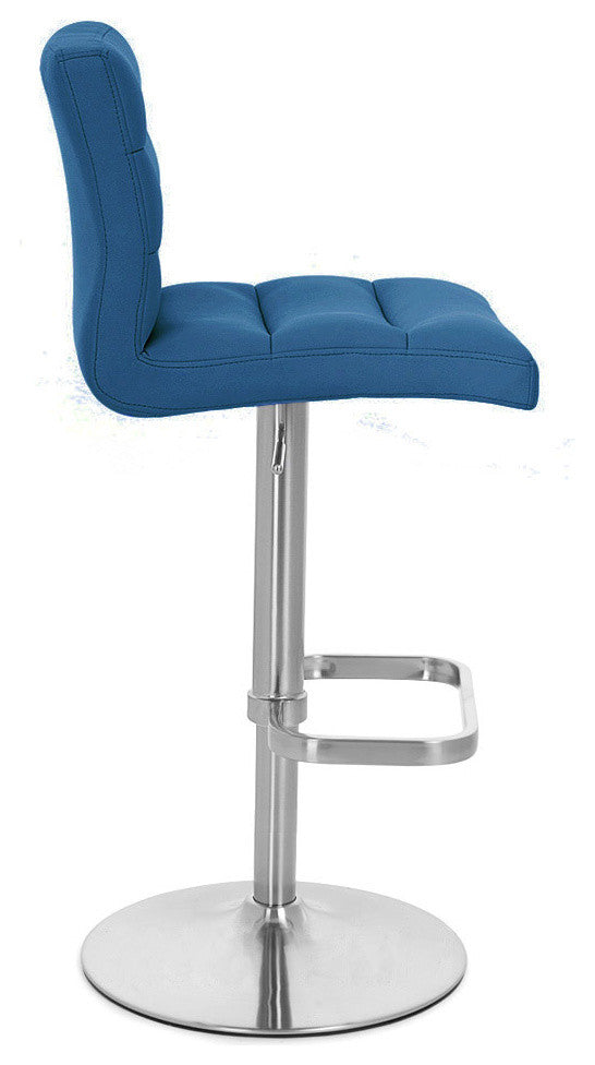 Lush Adjustable Height Swivel Bar Stool - Trumpet Base, Dark Blue