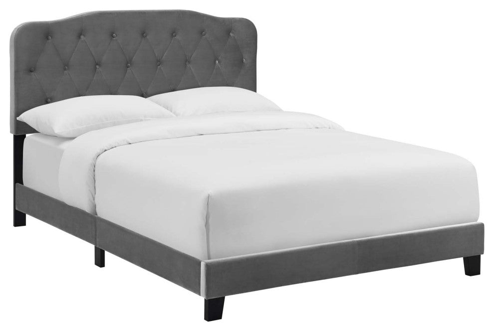Gray Amelia King Performance Velvet Bed