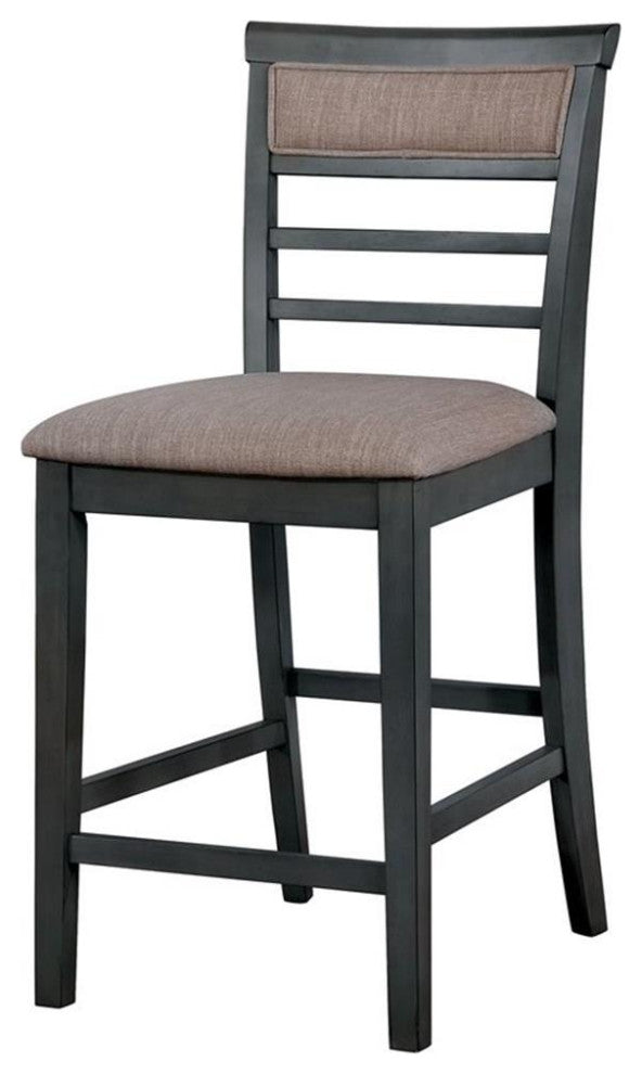 Furniture of America Alyssum Wood 7 Piece Counter Height Set in Weathered Gray