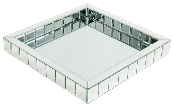 Square Beveled Mirror Tray