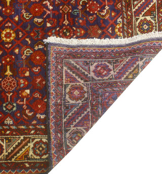 Fine Vintage Distressed Meyramgu Navy/Red Runner, 3'8 x 10'1