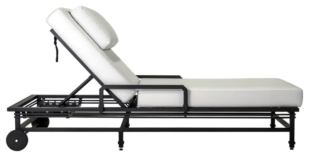 Eterna Black Sand Matte Patio Pool Chaise, Set of 2
