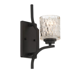 1- Light Dimmable Weathered Black Armed Sconce