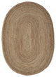 7' Brown Oval Shaped Jute Area Rug