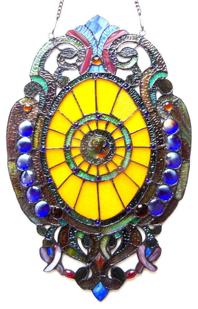 Webster Tiffany-Glass Victorian Window Panel