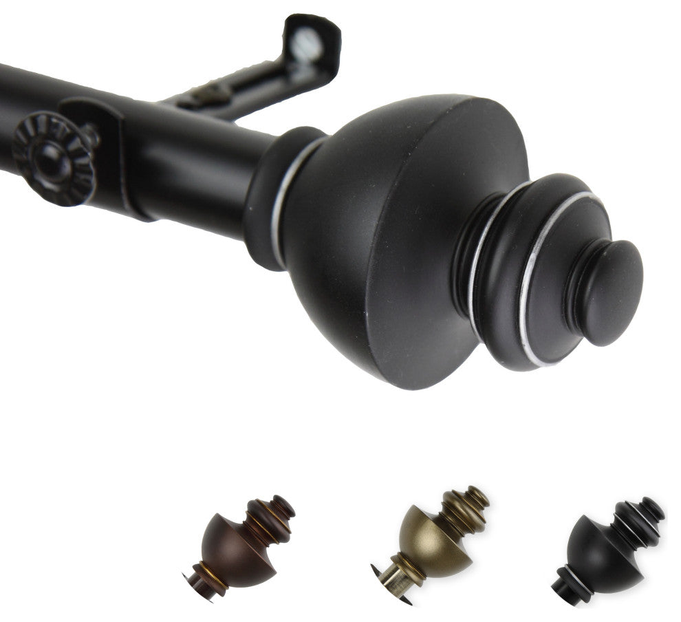 Madalena 13/16 inch dia. Curtain Rod, Black, 120"-170"