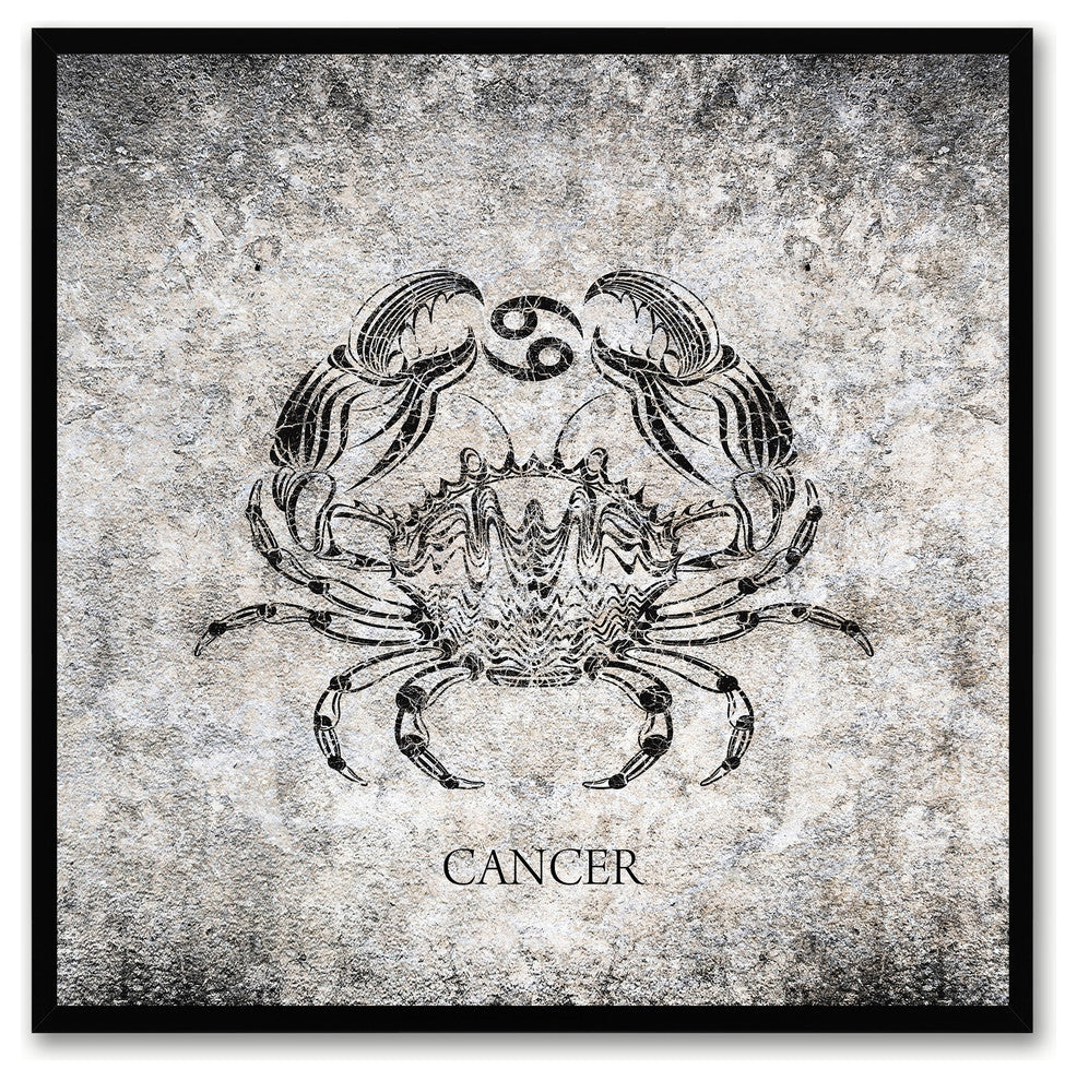 Cancer Horoscope Astrology Print on Canvas with Picture Frame, 15"x15"