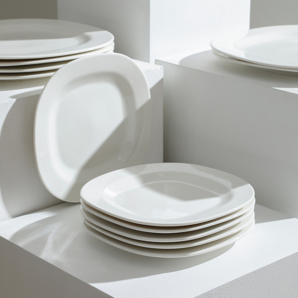 Stone Lain Quadro Porcelain Salad Plate Set of 4, White