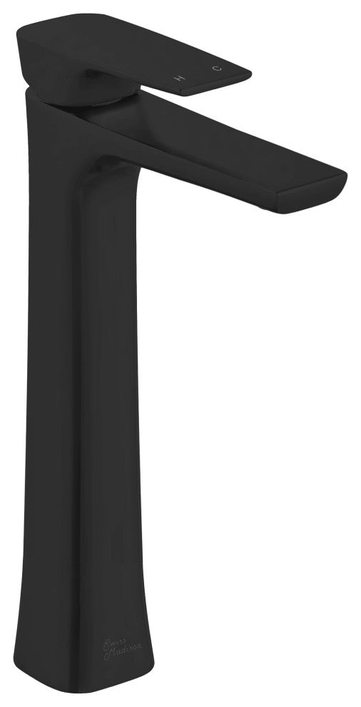 Monaco Single Hole Single-Handle High Arc Bathroom Faucet, Matte Black
