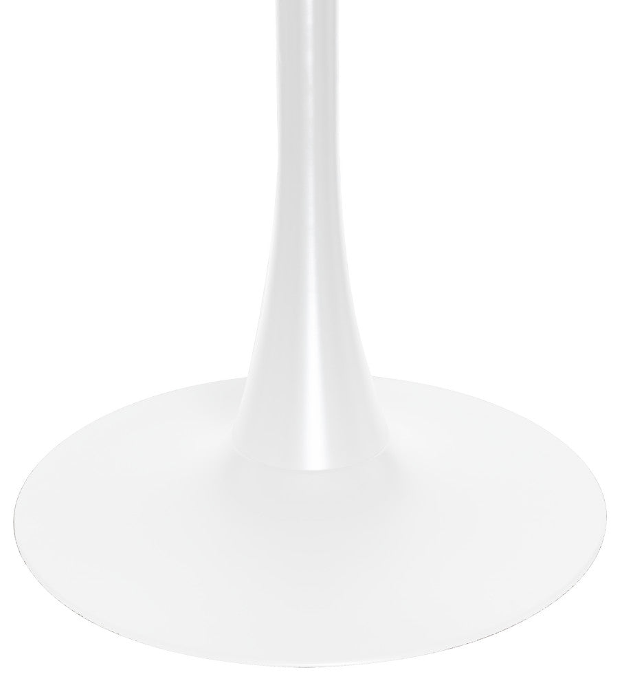 Round Dining Table 35" MDF Wood Tabletop in Steel for Dining Room & Kitchen, White/Black