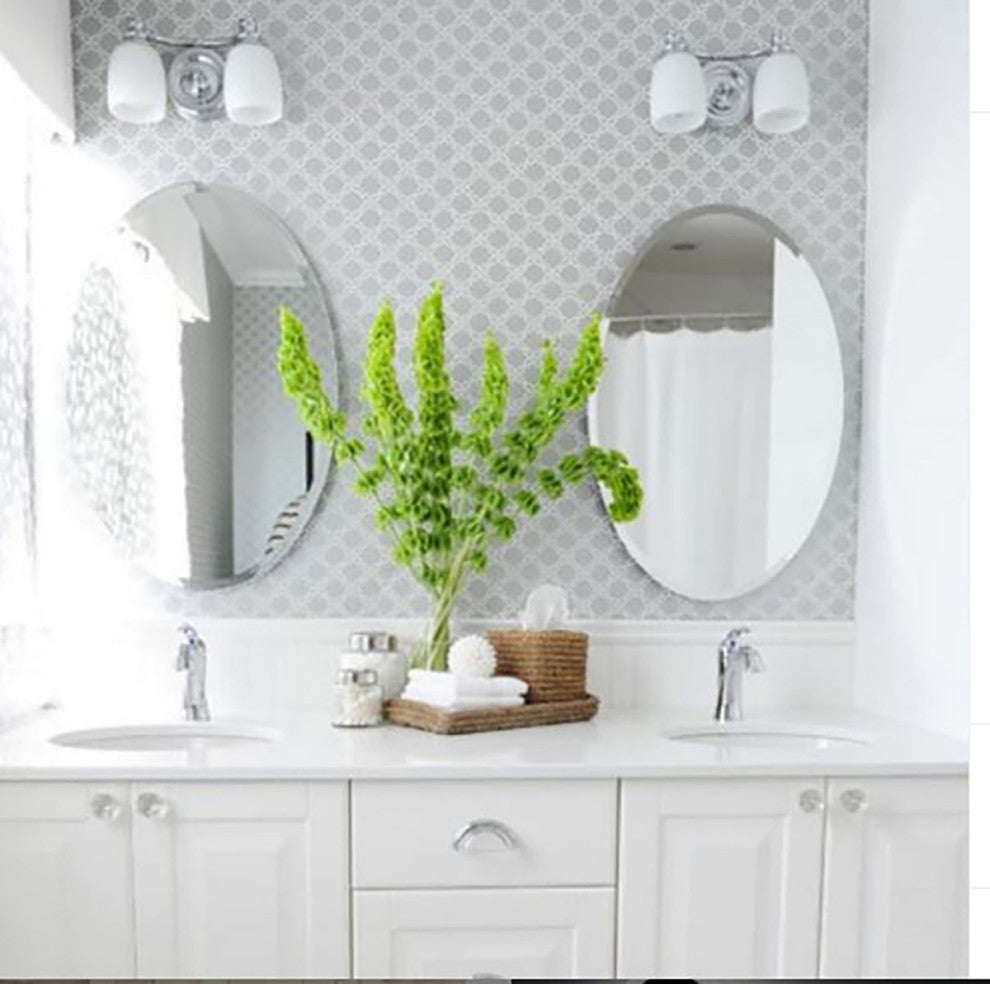 Frameless Oval Beveled Mirror