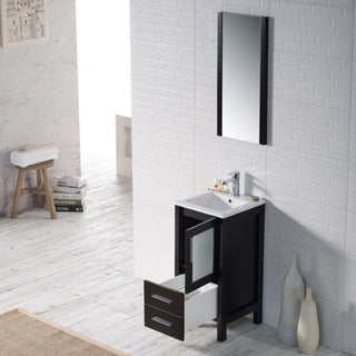 Sydney 16 Inch Vanity with Ceramic Sink - Espresso