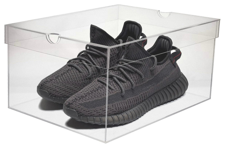 OnDisplay Luxury Acrylic Shoe Box - Clear Lucite Shoebox with Lid (Tall/XL)