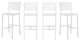 Benzara BM287728 Set of 4 Bar Height Side Chairs, White Aluminum Metal Frames