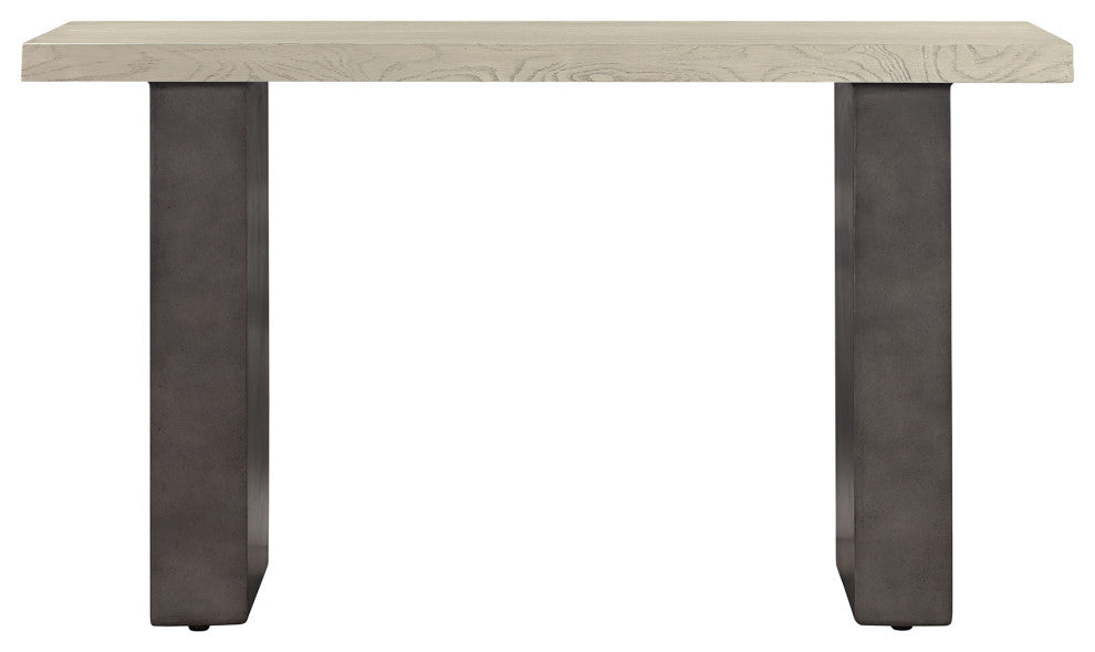 Abbey Concrete and Grey Oak Wood Console Table