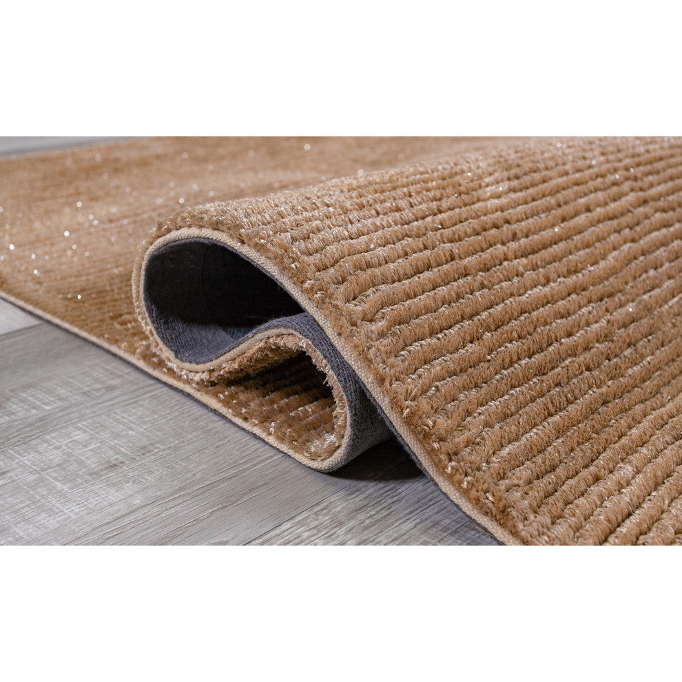 2" x 8" Beige Modern Shimmery Runner Rug