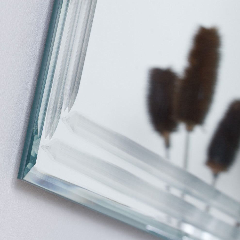 Frameless Tri-Bevel Wall Mirror, 23.6" X 39.5"