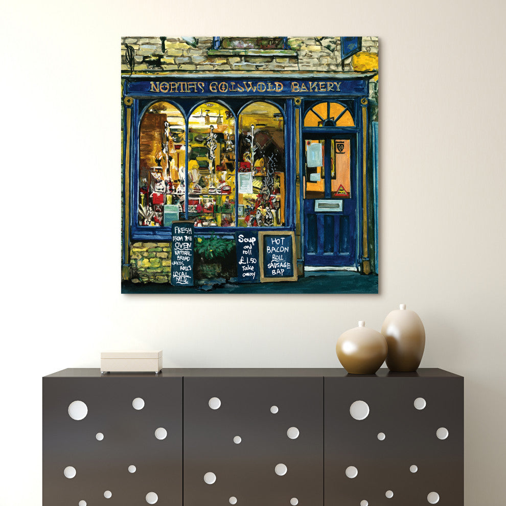"Spot" Store Wall Art Frameless Free Floating Tempered Glass Print Set of 2