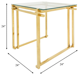 Metal 24" Side Table, Gold