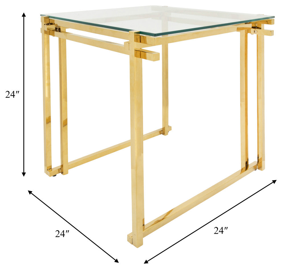 Metal 24" Side Table, Gold